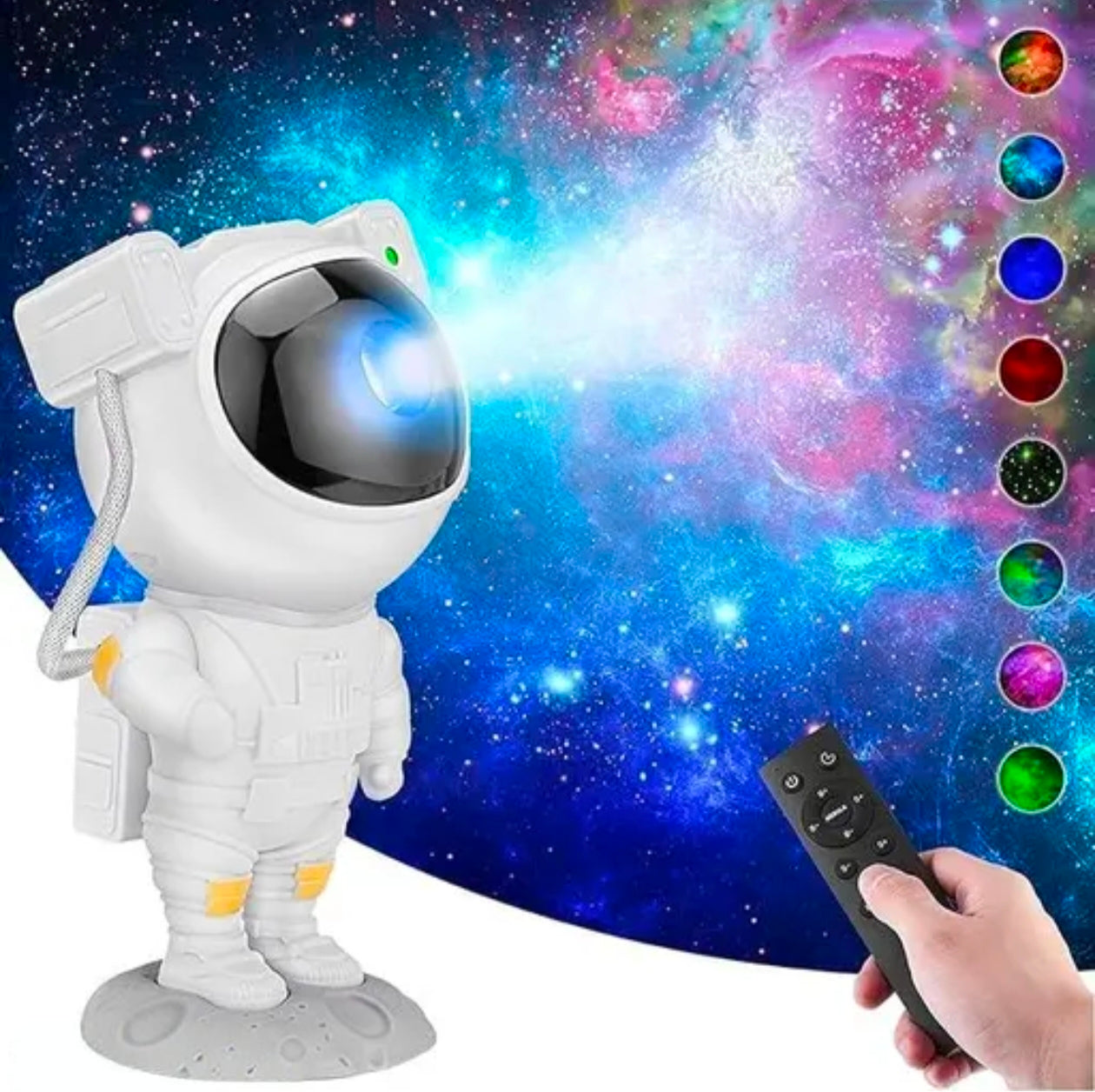 Astronaut Night Light Galaxys LED Projector Lamp with Remote Control, and 360° Adjustable, Night Lamp for Kids, Bedroom, Gaming Room, Home Party, Birthday Gifts (Guitar Astronaut), White