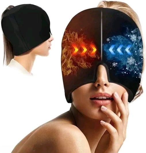 Migraine Relief Cap for Headaches & Sinus and Pain | Hot & Cold Therapy Gel Ice Head Wrap | Relaxing Thermax Cooling Cap for Men & Women